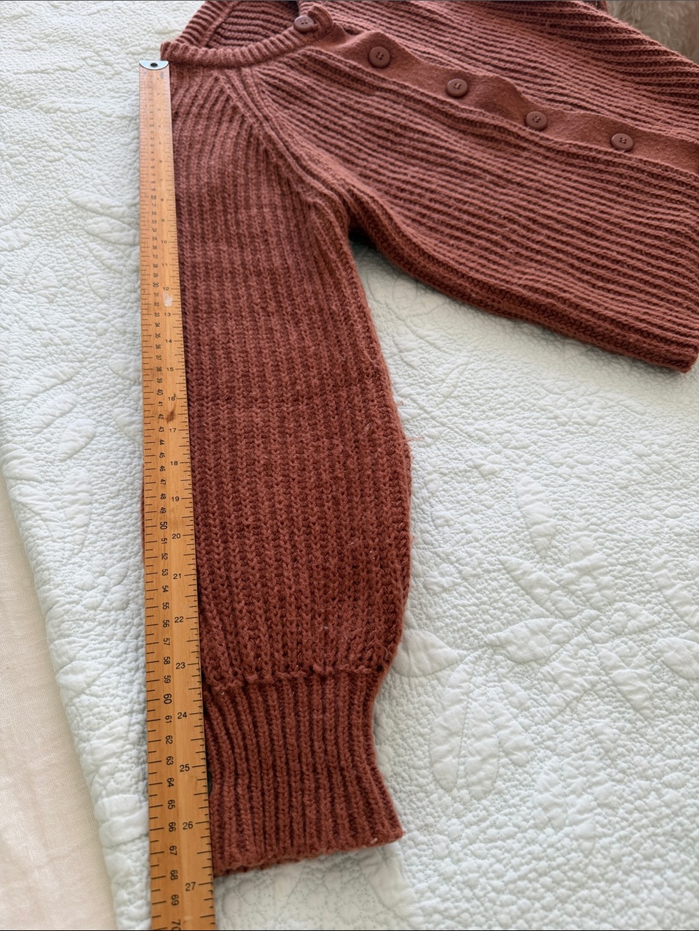 Soft & Cozy button-Front Cardigan Sweater - Rusty Brown M - Picture 9 of 12